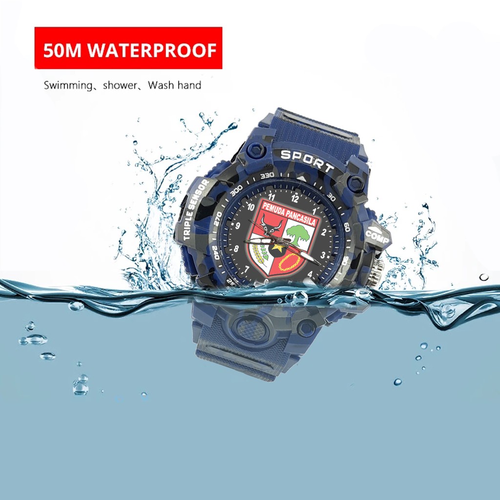 {Istimewa} Jam Tangan PP (Pemuda Pancasila) -Biru  Army Water Resistant