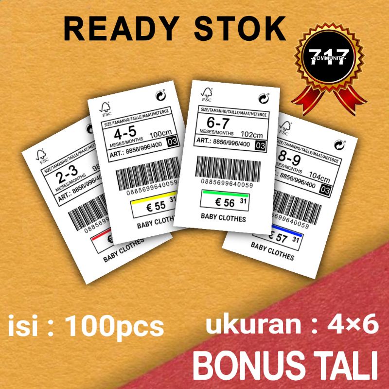 

hangtag label baju bonus tali nametak hangstag label baju import
