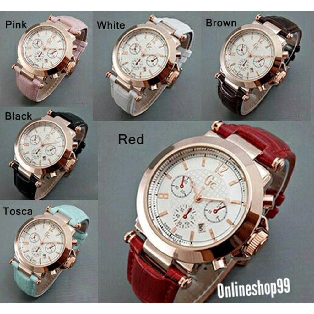 Jam Tangan Wanita Gc Guess Tali Kulit Sport Crono Variasi