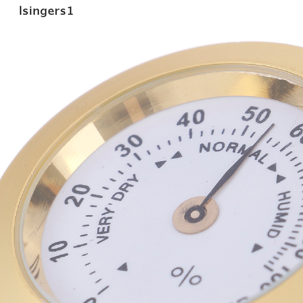(lsingers1) Higrometer Pengukur Kelembaban Udara 37mm Bentuk Bulat Warna Emas