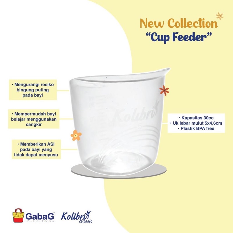 Cup feeder gabag kolibri - gelas asi