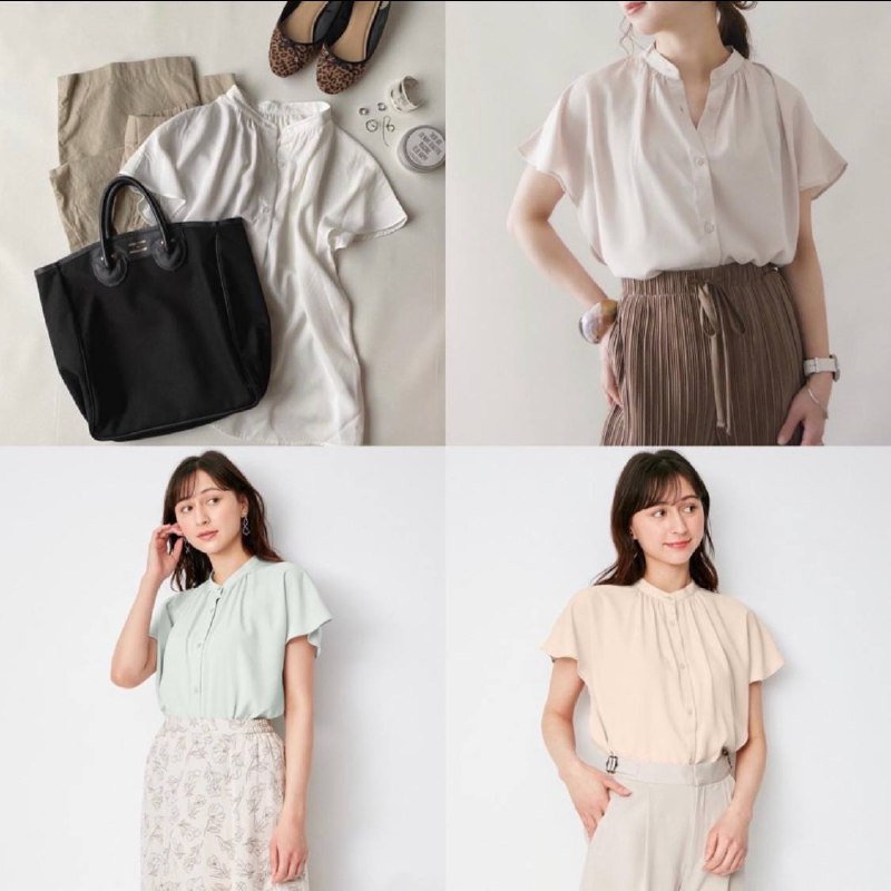 GU by Uniqlo Airy Band Collar Shirt