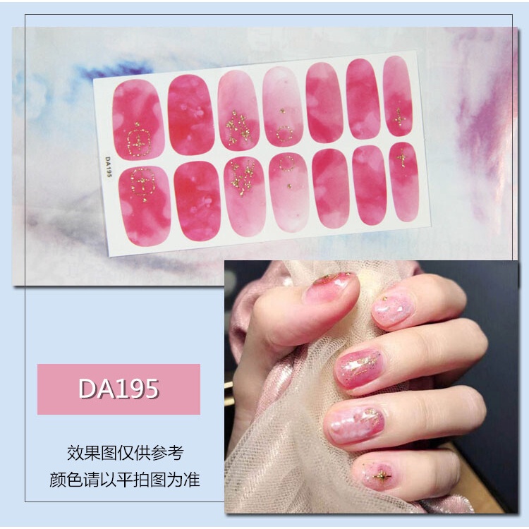 DA 14Pcs/Set Stiker Kuku Desain Bermotif High End Berlian Mutiara Permata Warna-Warni Untuk Tempel Tahan Air Tahan Lama Menicure Stickers Korea Self Adhesive Fashion Sticker kuku Full Aksesoris Dapat Kupas Mudah Digunakan Dan Dilepas Anti Air Nail Art