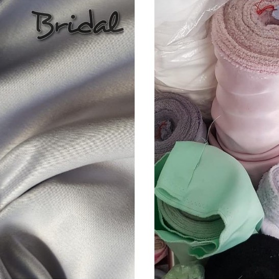 Kain Mikado Bridal Silk Bahan Satin Tebal Polos Meteran