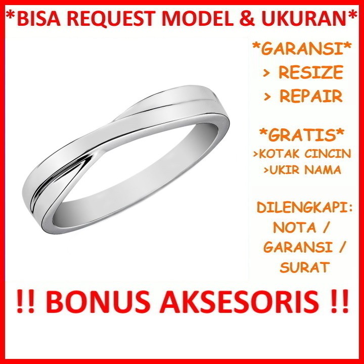 Gratis Tulis Ukir Nama Bisa Pesan Model Garansi Silver Asli Cincin Kawin Perak Nikah Tunangan Id420