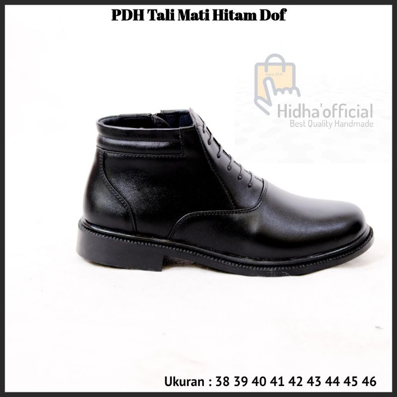 Sepatu PDH Hitam Doff TNI Dinas PDH TNI AD AL AU Pria POLRI Security Satpam Polisi Sepatu Kerja