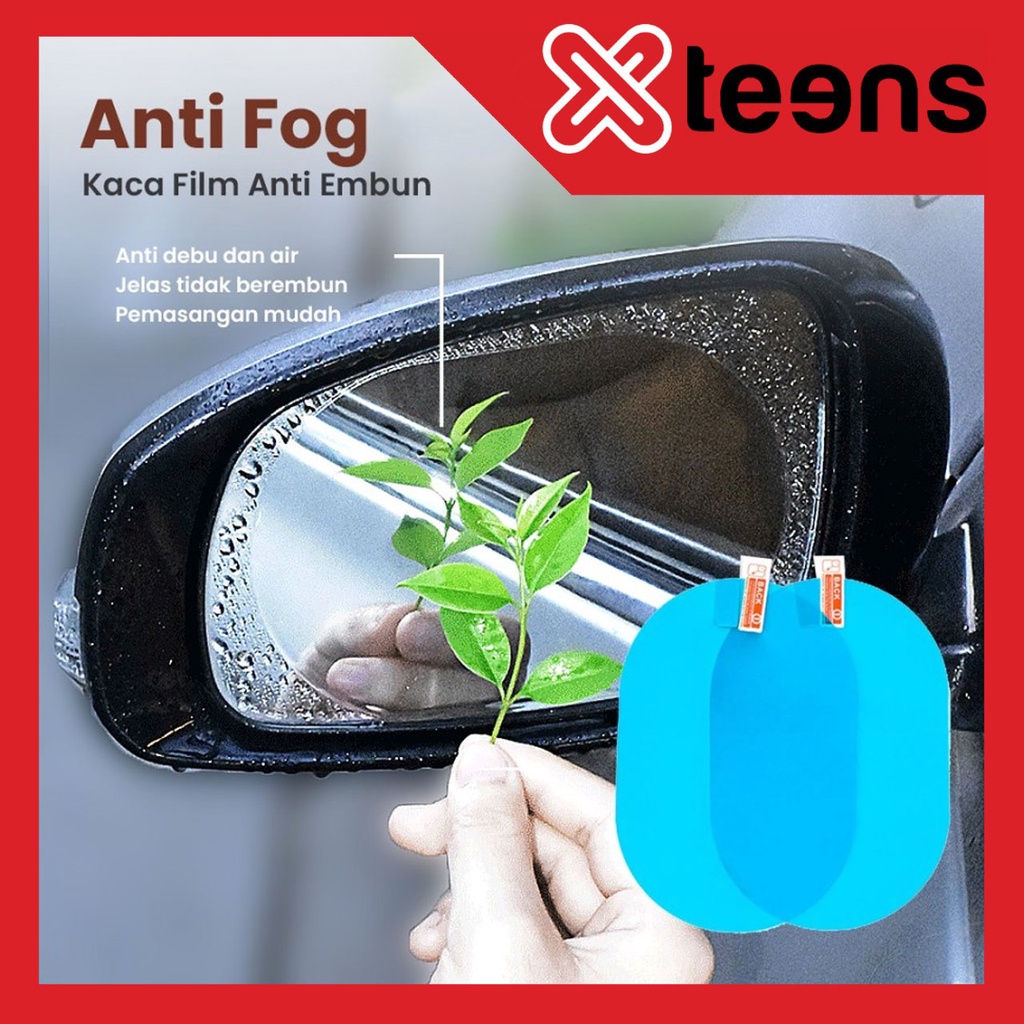 Tempelan Anti Fog Kaca Spion Mobil Anti Hujan Air AntiFog OVAL sepasang