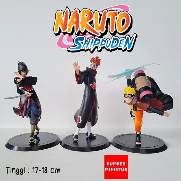 Mainan anak set action figure Naruto Shippuden Pain Nagato Sasuke