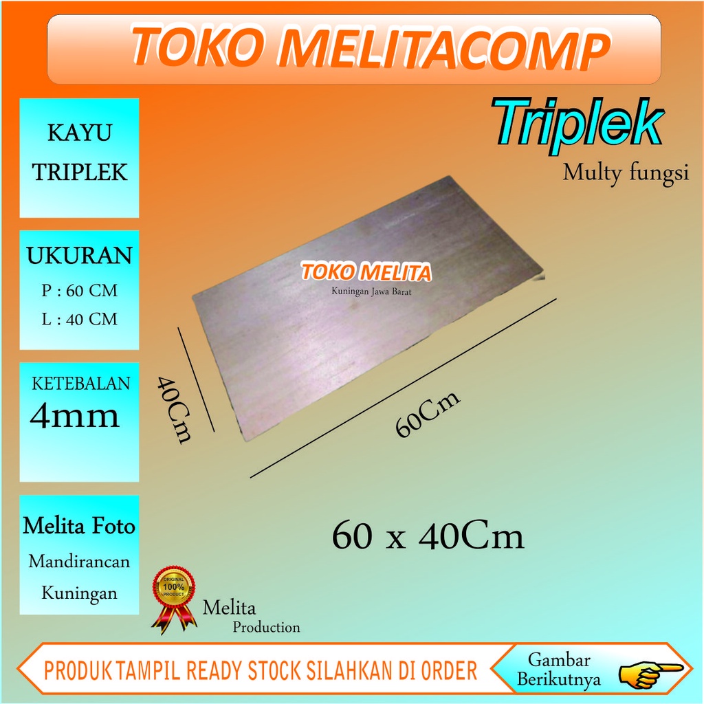 Kayu triplek 40x60 cm tebal 4mm