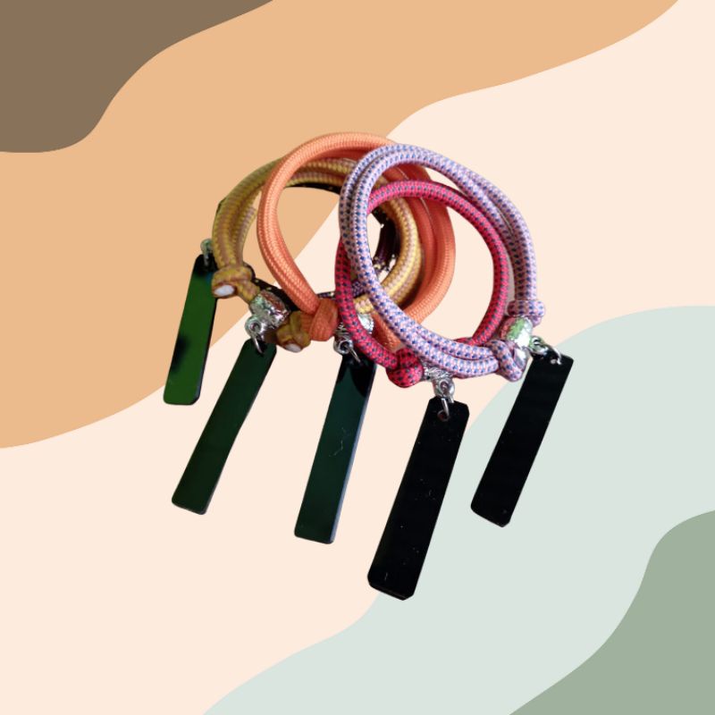gelang tali akrilik ukir nama