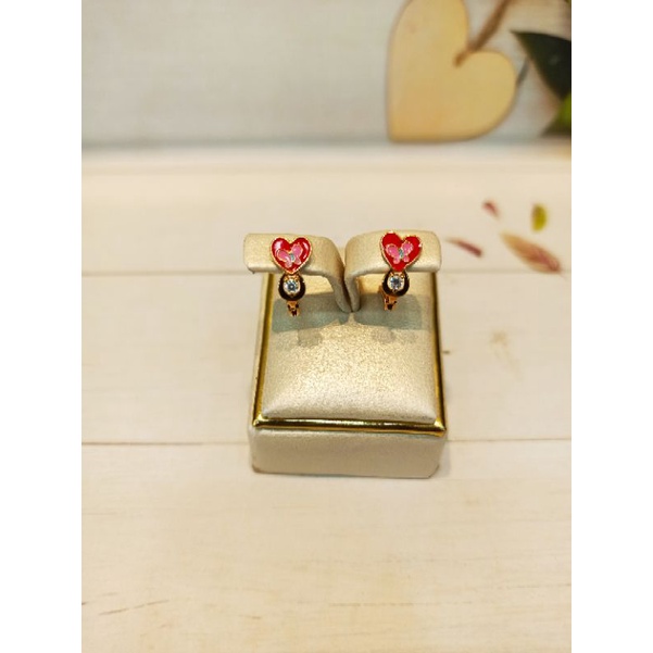 Anting jepit anak Emas asli kadar 375/8k