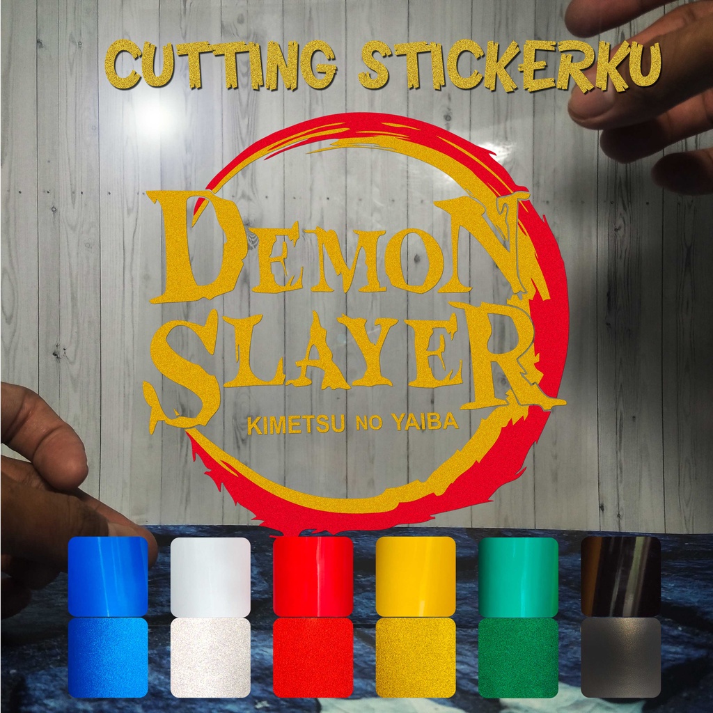 Cutting Stiker Demon Slayer Variasi Motor Mobil Sticker Timbul Keren Nyala Dasbor Spakbor Visor Body Kaca Helm Laptop Hologram Reflective Tahan Air Bodi Samping Nama Jepang Scoopy Vario Beat NMAX PCX Vespa Aesthetic Pickup Anime Windshield Kustom Modif