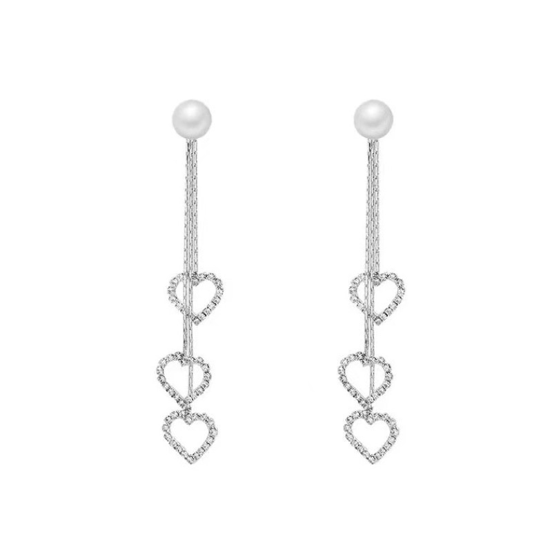 VINJOTAN - ANTING GANTUNG PANJANG KOREA LOVE ANTI KARAT STERLING SILVER S925