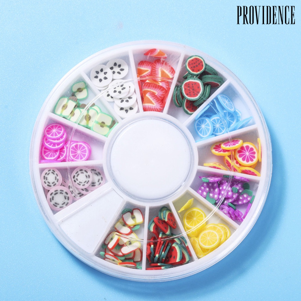 Providence 1 Kotak Hiasan Nail Art Diy Bentuk Buah / Bunga 3d Bahan Polymer Charms