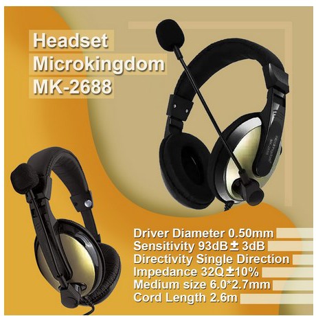 ITSTORE Headset Microkingdom MK-2688 MK2688 MK 2688 Micro Kingdom