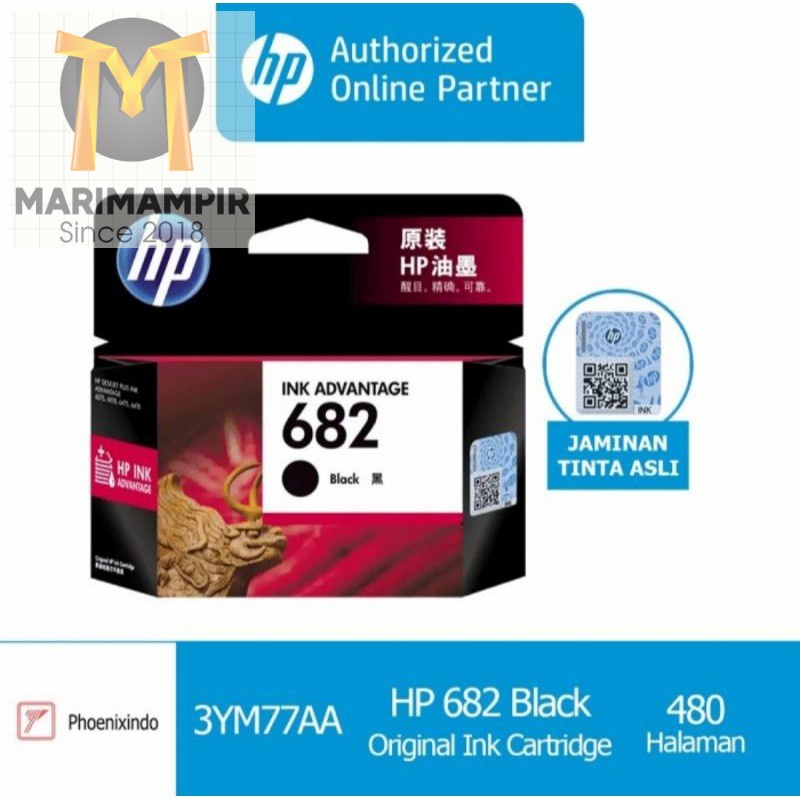 Marimampir Tinta HP 682 Black HP682 HP682B 682B Original Ink Advantage Cartridge