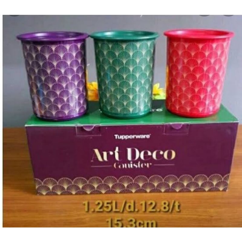 art deco tupperware isi 3 / toples tupperware isi 3 / Art deco canister