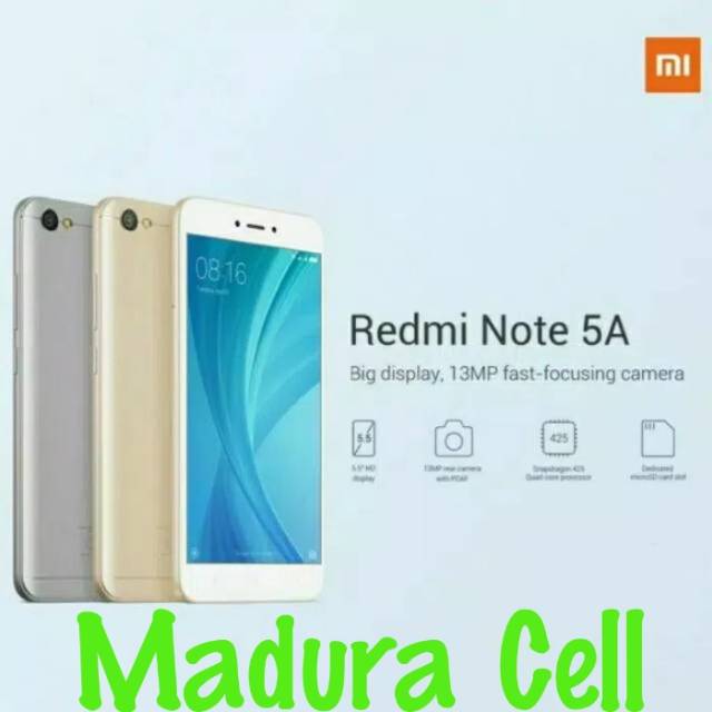 Xiaomi Redmi Note 5A RAM 2GB ROM 16GB ORIGINAL GARANSI RESMI TAM 1 TAHUN