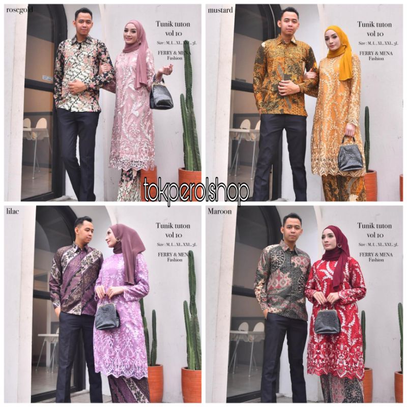 Kebaya Couple Tunik Tuton Jumbo / Kebaya Couple Modern / Kebaya Modern / Baju Kebaya Modern / Kebaya