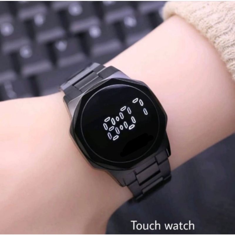 (Cod)Jam Tangan Wanita Fashiin  Bulat Touch Scren Watch Strap Rantai/Stell(Dikirim Jakarta)