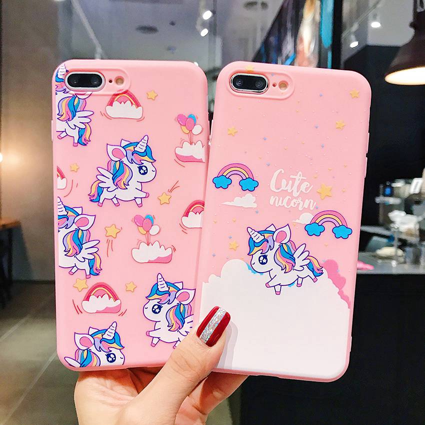 Unicorn Soft Case HP VIVO Y11 Y12 Y15 Y17 Y55 Y55S Y55L Y20 Y20S Y20i V5 V5S V7 Plus + Y71 Y81 Y83 V9 Y91C Y93S Y95 V15 V20 S1 Z1 Pro Pink Casing OPPO A15 A93 Reno 4F Reno4 F