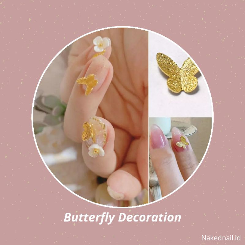 nail decoration butterfly hiasan kuku kupu kupu rhinestone 1 set 10pcs nailart nail art