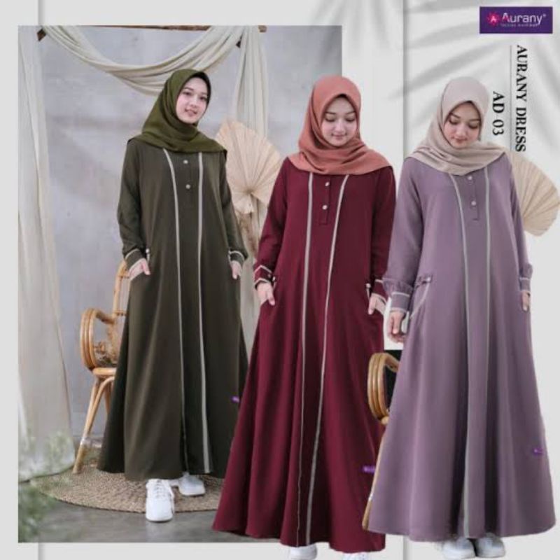 Gamis Aurany AD 03, Gamis daily, gamis simple, gamis polos