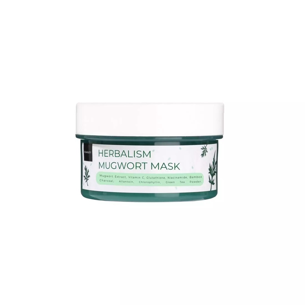 SCARLETT WHITENING MASK -HERBALISM MUGWORT SERIOUSLY SOOTHING GEL MASK | SCARLET MASKER WAJAH