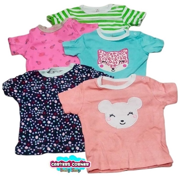 ATASAN PENDEK BAYI 6-24M TEES BLUEFLY KAOS LENGAN PENDEK BAYI ISI 5 PCS (SNI) / TEE LENGAN PENDEK KATUN SNI