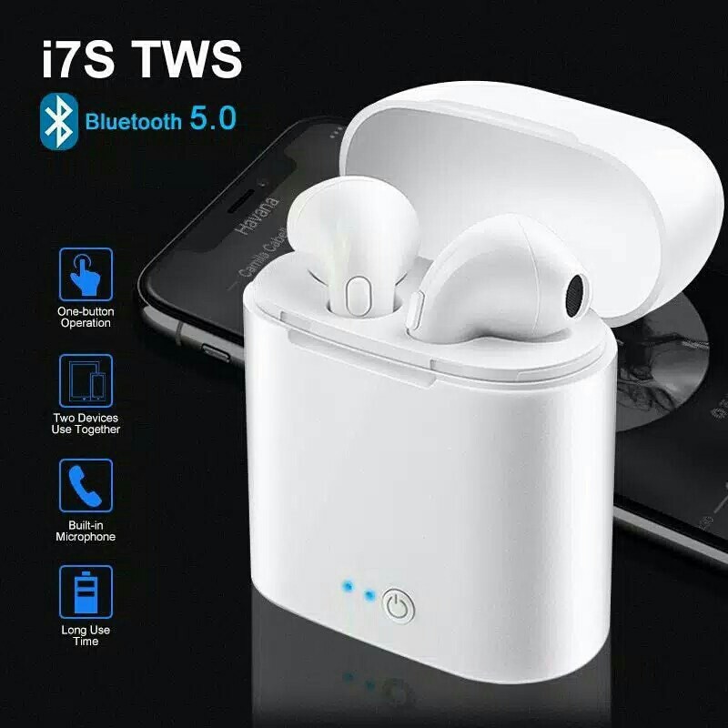 Headset  Bluetooth i12 earphone  bluetooth 5.0  Wireless android / ios Macaron  pro4-i7s white