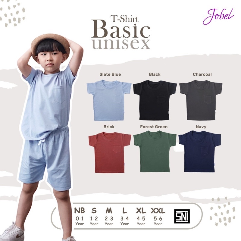 Kazel Tshirt Basic Pocket Atasan Anak Laki laki Unisex Edition CBKS SO