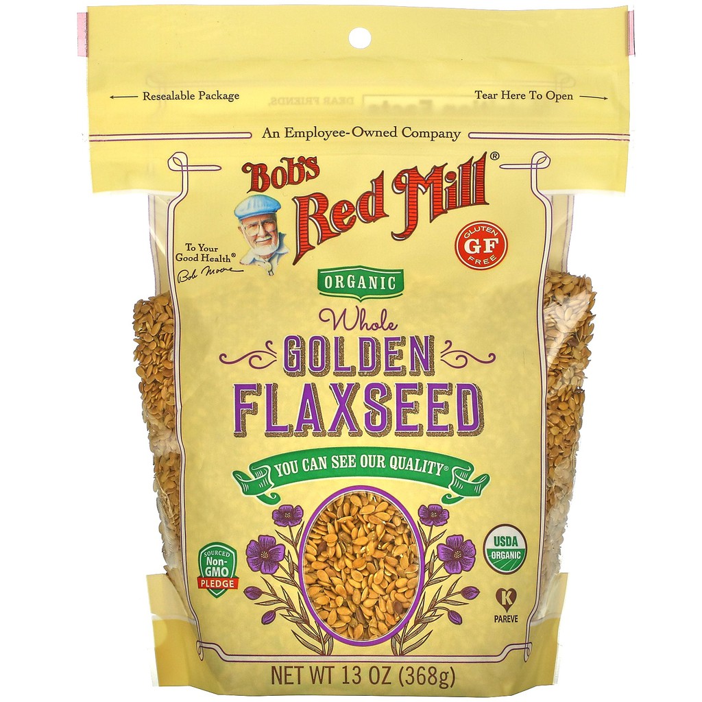 

Bob's Red Mill, Organic Whole Golden Flaxseed, 13 oz (368 g)