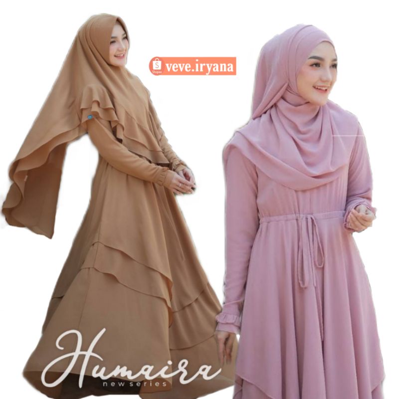 Humaira dress by DINDA gamis syar'i ceruty baby doll terbaru