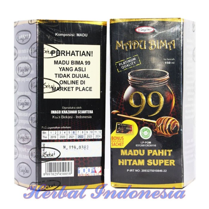 

(BISA COD) Madu Bima 99 Madu Pahit Hitam Super