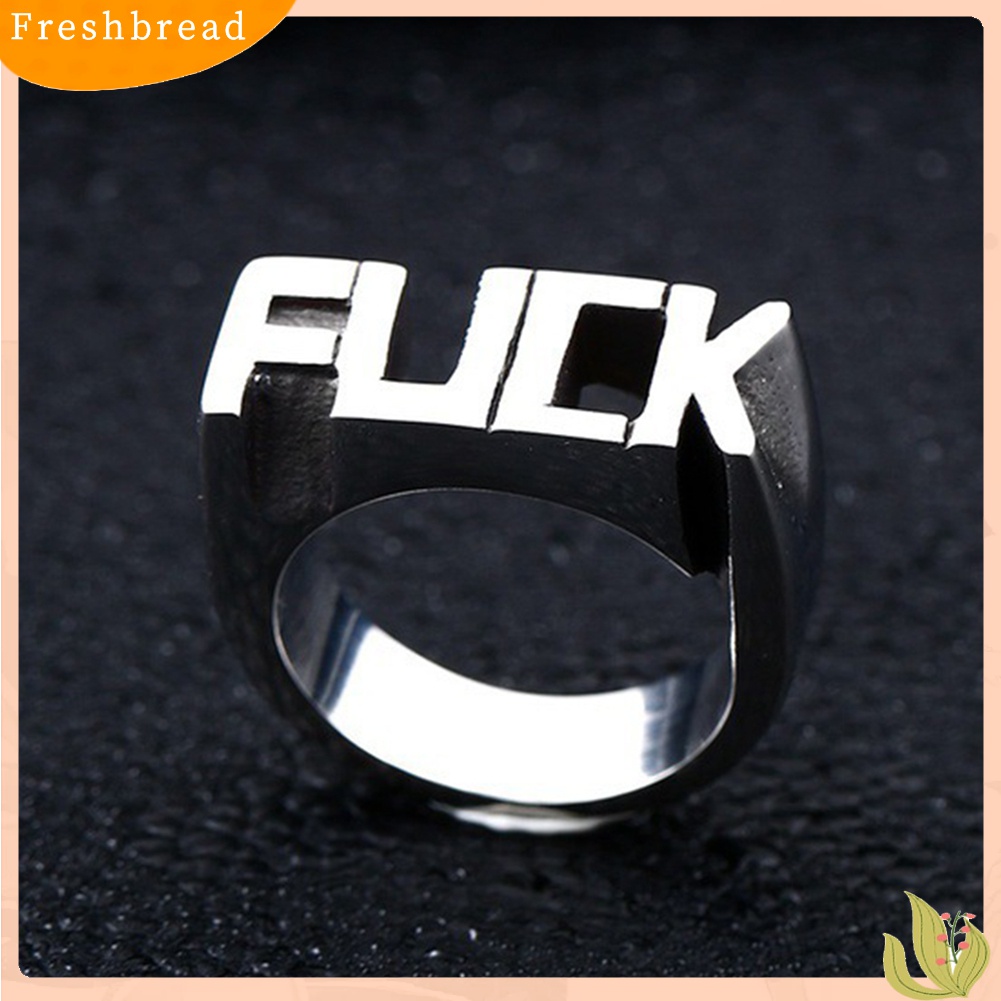 [TERLARIS]Punk Stainless Steel Letter Style Cool Hip Hop Finger Ring Jewelry for Women Men