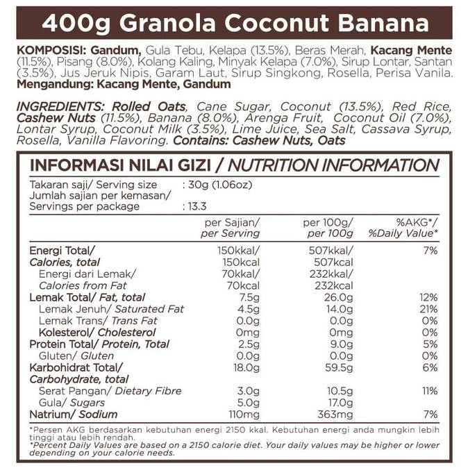 

East Bali Cashews Granola Coconut Banana 400gr