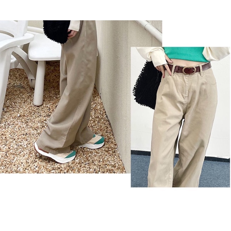 Korean style straight leg loose khaki ringan jeans