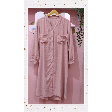 Midi Dress Rubi V Neck | Long Tunik Rubi by Mikka