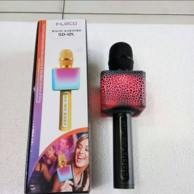 MIC BLUETOOTH FLECO SD12/SD07 LEOPARD MAGIC KARAOKE/MICROPHONE WIRELESS PREMIUM KTV/MIKROFON SPEAKER