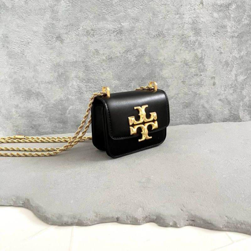 tas tory burch eleanor mini black crossbody asli