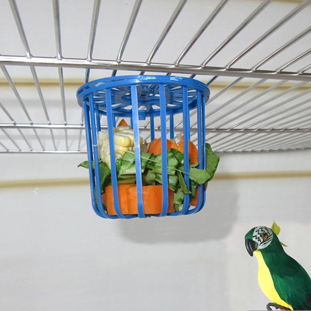 Import Bird Parrot Feeder Cage Fruit Vegetable Holder Cage Accessories Hanging Basket Container Shopee Indonesia