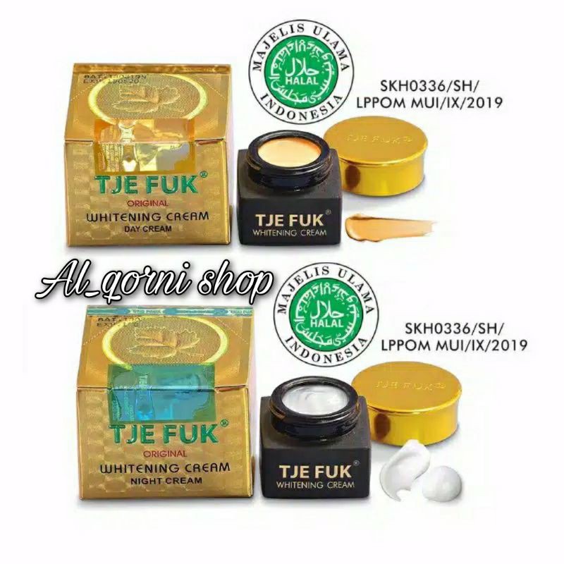 Tje Fuk Original Whitening Cream Day / Night 15gr TjeFuk Cream Siang dan Malam