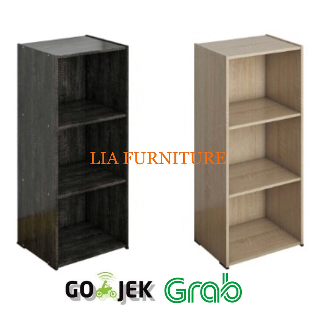 GOSEND || RAK SERBAGUNA / RAK BUKU 3 SUSUN KAYU PARTIKEL
