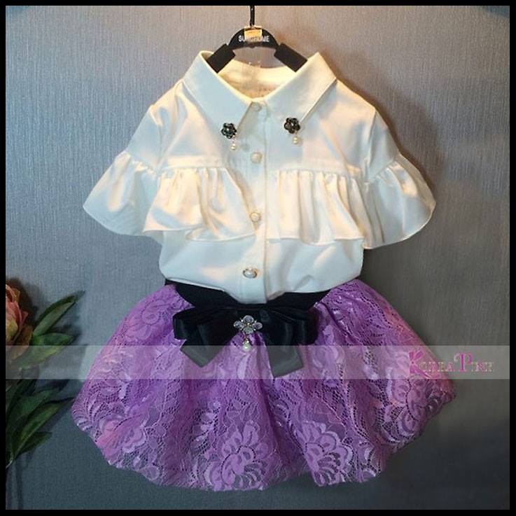 SHR - Setelan Baju Anak Cewek Purple Grape Girls