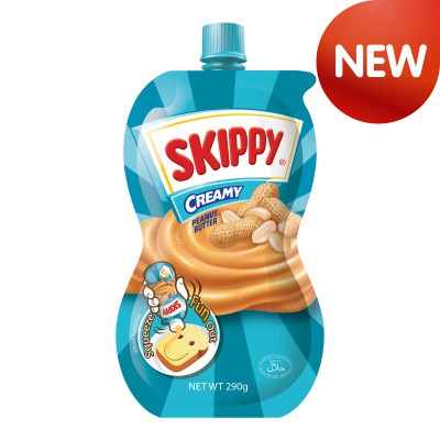 

SKIPPY Creamy Squeeze Peanut Butter 290g - SKIPY Selai Kacang Halus Kemasan Kantong