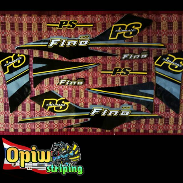 Striping fino karbu hitam kist kuning silver