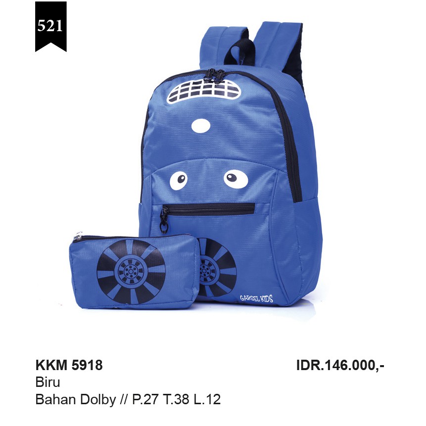 KKM 5918 Tas ransel sekolah anak laki laki PAUD,TK,SD kls 3 - garsel