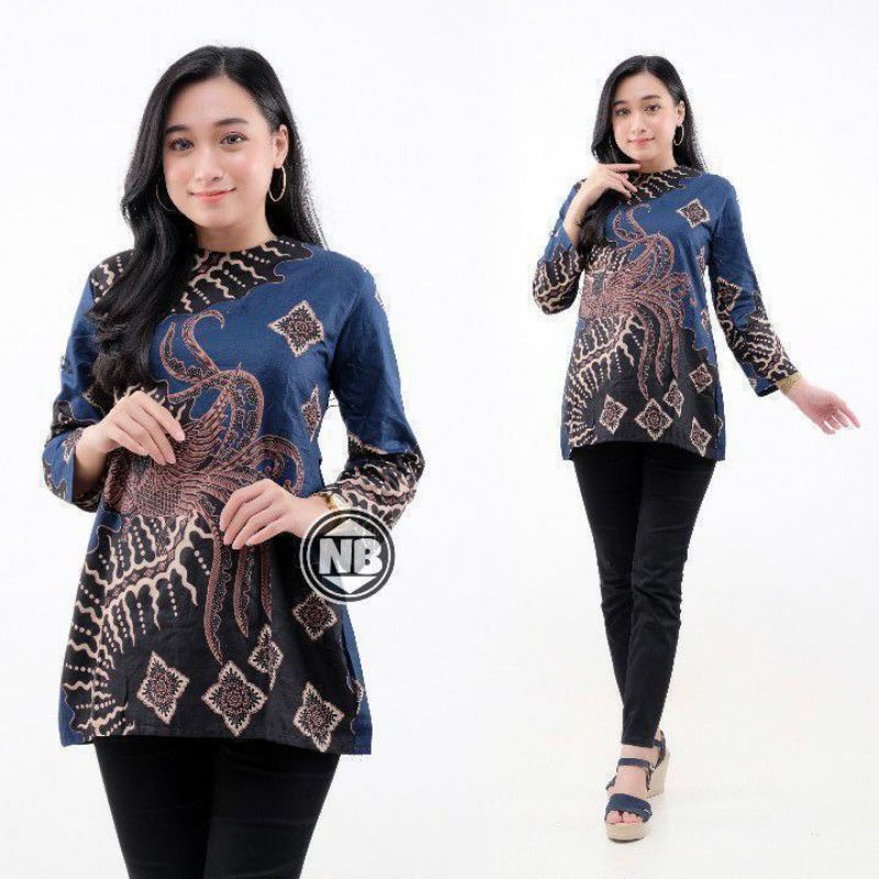 tey-17 Batik Wanita ASJ SA HRB026 Kenogo Kemeja Tosca Pendek-15