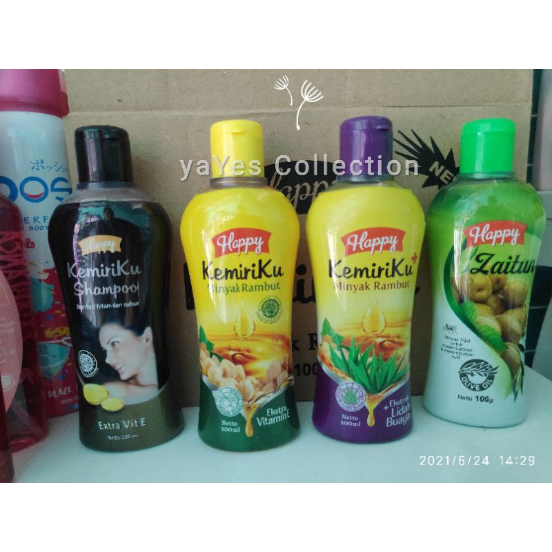 Happy kemiriku minyak rambut 100 ml shampoo zaitun sampo shampo