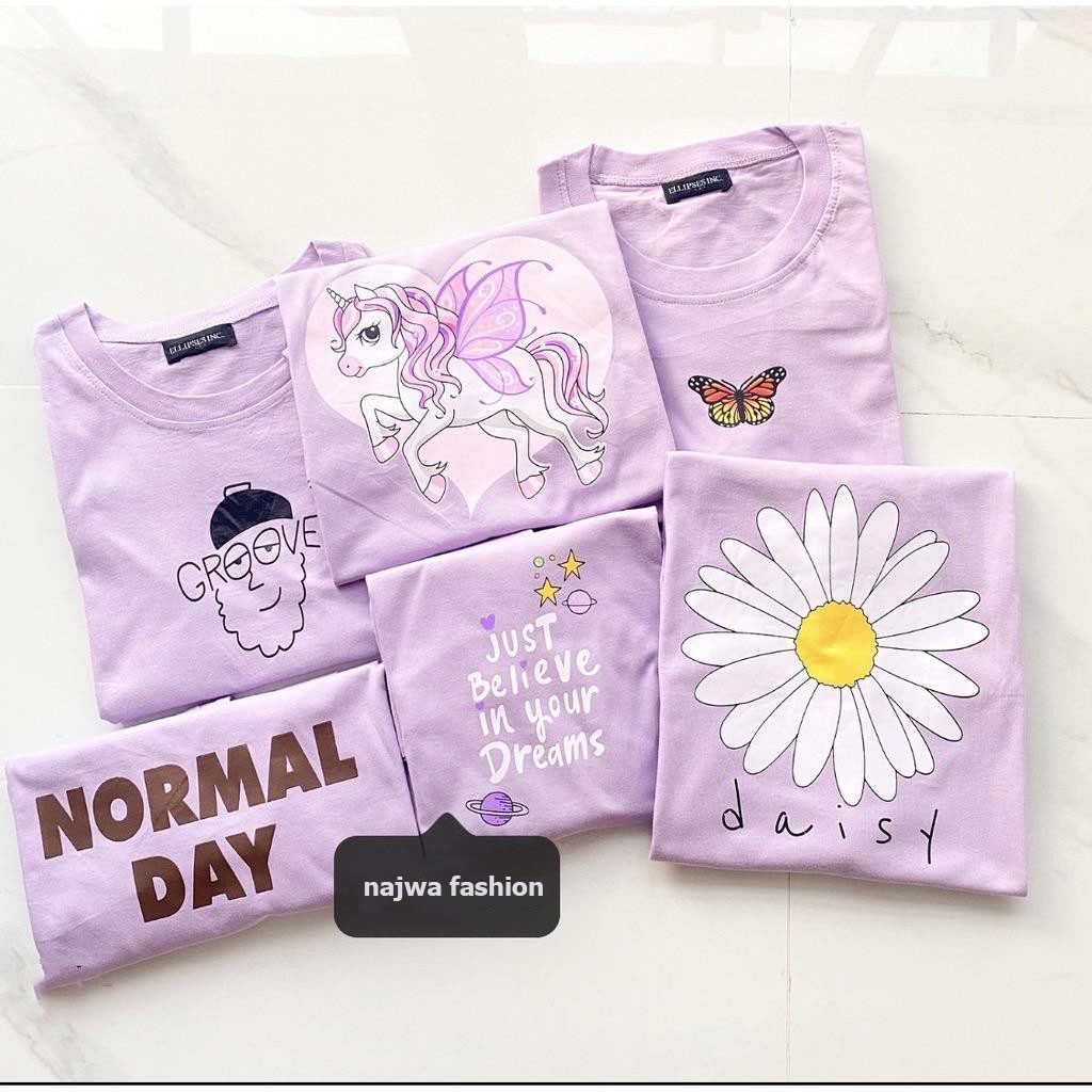 ✅COD [BBS] OVERSIZE TSHIRT | KAOS TUMBLR TEE BAJU UNGU PURPLE BERSHKA DISNEY BTS DAISY BUTTERFLY